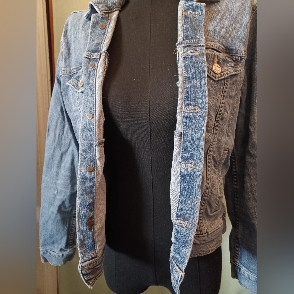 Lucky Brand Tomboy Trucker Blue Denim Jean Jacket - Picture 13 of 16